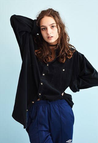 90'S RETRO CORDUROY GRUNGE OVERSIZED DADS SHIRT TOP