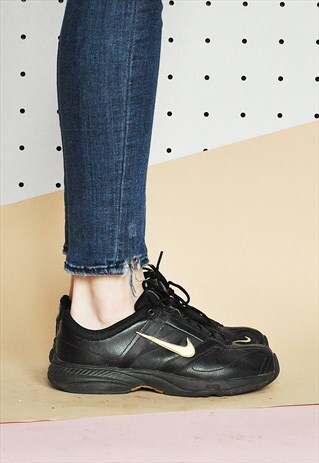 90S BLACK LEATHER SNEAKERS