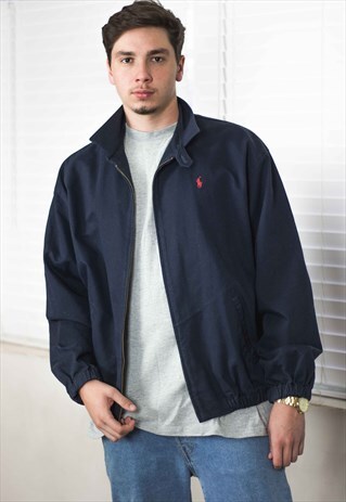 VINTAGE POLO RALPH LAUREN HARRINGTON JACKET LOGO 90S L 24.9