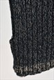 VINTAGE 00S KNITTED TURTLENECK VEST IN BLACK AND GOLD