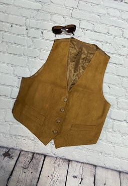 Vintage Brown Suede Waistcoat Size 10
