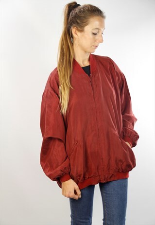 RED BOMBER JACKET / SILK BOMBER JACKET