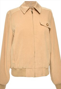 Vintage Zip Front Light Brown Jacket - M