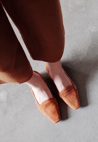 ALUNA SUEDE LEATHER PUMPS - ORANGE
