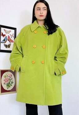 Vintage Lime Green Pea Coat