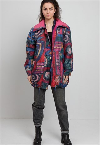 VINTAGE PINK GREEN JACKET COAT