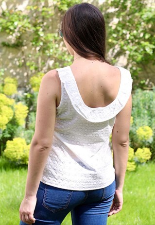 MIRAL WHITE TOP IN BRODERIE ANGLAISE