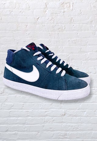 VINTAGE NIKE BLAZER MID LR BLUE UK 7