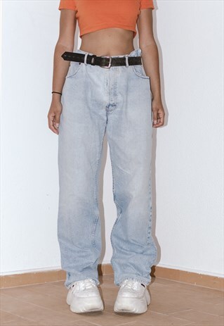 Vintage Baggy Hip Hop Style Wide leg Jeans for Plus Size 