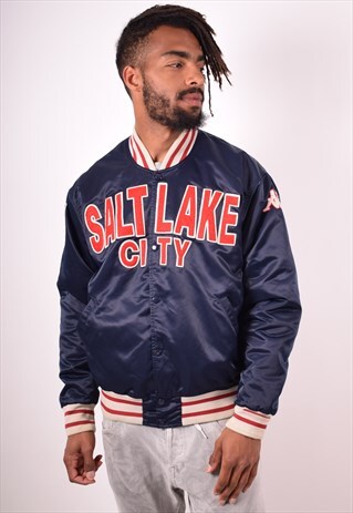 KAPPA MENS VINTAGE SALT LAKE CITY BOMBER JACKET LARGE 90S