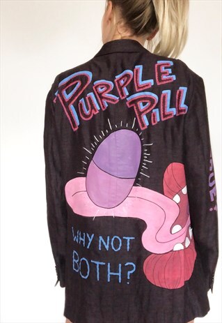 PURPLE PILL HANDPAINTED MENSWEAR BLAZER