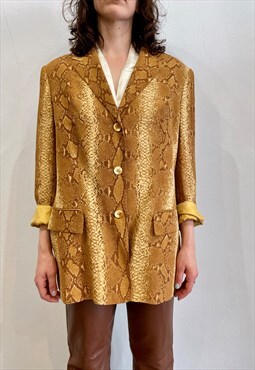 Vintage 90s Laurel Snakeskin pattern jacket blazer