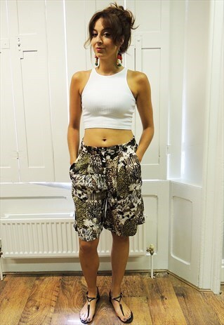 VINTAGE 80'S ABSTRACT CHEETAH PRINT SUMMER SHORTS