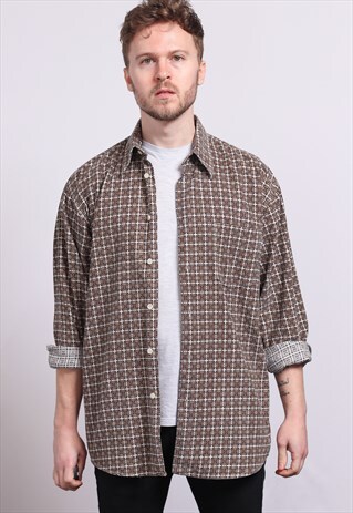VINTAGE CORDUROY CORD STRIPED SHIRT