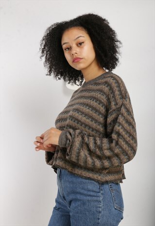 VINTAGE REWORKED CROPPED KNIT JUMPER Z27