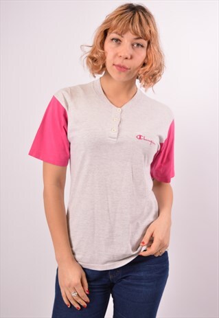 VINTAGE CHAMPION T-SHIRT TOP GREY