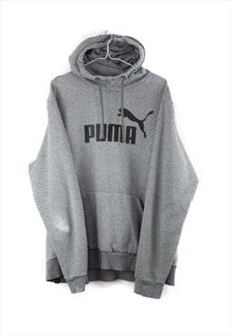 Vintage Classic Puma Hoodie in Grey L