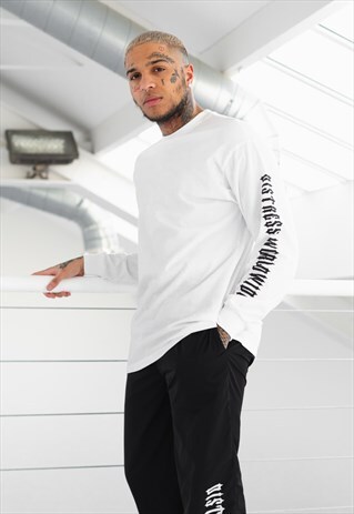 WHO'S WORLD LONG SLEEVE T-SHIRT - WHITE