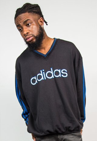 VINTAGE ADIDAS 90'S BLACK SWEATSHIRT SWEATER