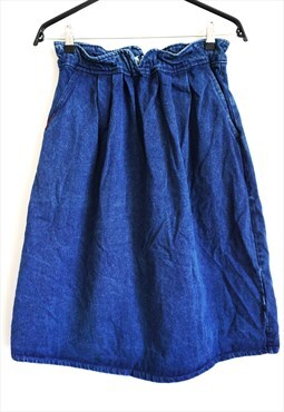 Vintage Sun Denim Midi Skirt Skirts High Waist 90s