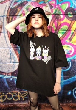 Computer game tshirt 90s Tamagotchi print tee in black