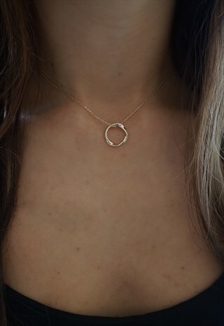 TEXTURED MINI CIRCLE GOLD PLATED CHARM PENDANT