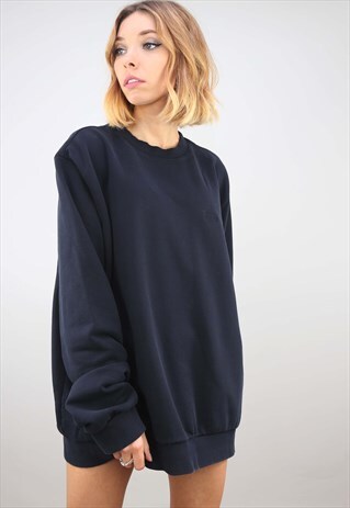 VINTAGE RETRO NAVY OVERSIZED HUGO BOSS SWEATSHIRT