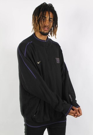 VINTAGE NIKE 1/4 ZIP SWEATSHIRT BLACK