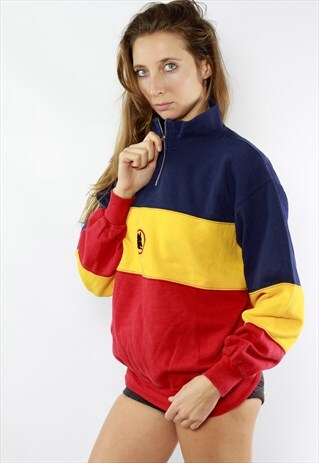 VINTAGE 3/4 ZIP SWEATSHIRT 90S JUMPER