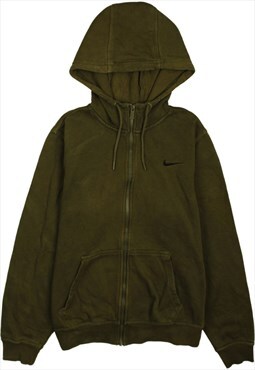 Vintage 90's Nike Hoodie Swoosh Full Zip Up Green Small