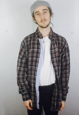 VINTAGE MENS CHECK FLANNEL SHIRT