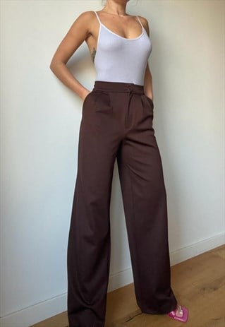 VINTAGE BURGUNDY HIGH WAISTED TROUSERS