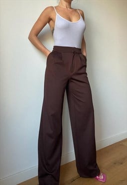 Vintage Burgundy High Waisted Trousers