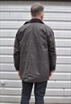 RETRO OVERSIZE BROWN WAX JACKET CHECK LINING