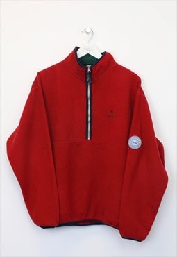 Vintage Timberland fleece in red. Best fits L