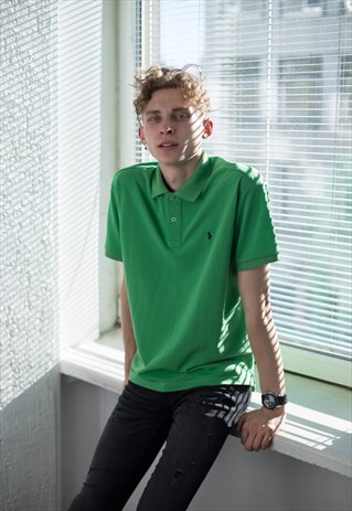 VINTAGE 90'S GREEN SHORT SLEEVED POLO SHIRT