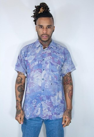 VINTAGE HAWAIIAN CRAZY PATTERNED SHIRT