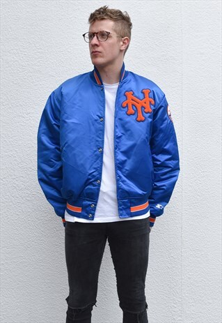1980S NEW YORK GIANTS SATIN BOMBER JACKET SIZE M