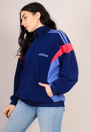 VINTAGE 80S BLUE VELVET ADIDAS TRACK JACKET