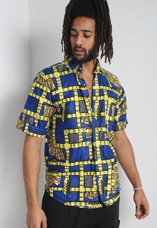 VINTAGE 90'S FESTIVAL PARTY CRAZY PATTERNED SHIRT - MULTI