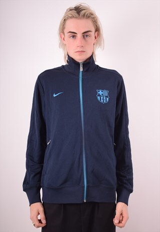 NIKE MENS VINTAGE TRACKSUIT TOP JACKET LARGE BLUE 90S