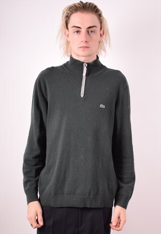 LACOSTE MENS VINTAGE JUMPER SWEATER XL KHAKI 90S