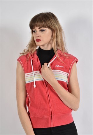 VINTAGE REEBOK SLEEVELESS HOODIE PINK