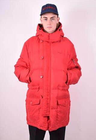 FILA MENS VINTAGE PADDED JACKET XL RED 90S
