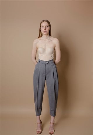 pleated pants grey waist trousers asos marketplace leggings