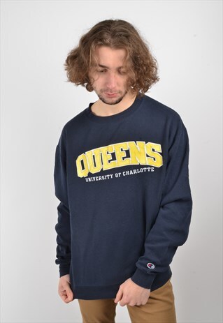 VINTAGE CHAMPION UNIVERSITY SWEATSHIRT IN BLUE