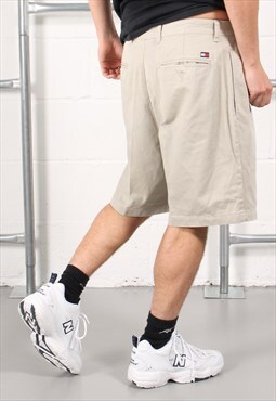 Vintage Tommy Hilfiger Chino Shorts in Cream Summer W34
