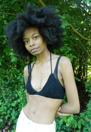 BLACK CROCHET BRA TOP