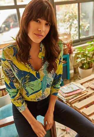 YELLOW FLORAL PATTERNED SHIRT
