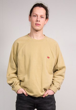 90'S VINTAGE LEVI'S BEIGE SWEATSHIRT JUMPER